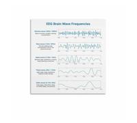 Brain Waves Frequency Chart Neuroscience Art EEG Poster Canvas Print Wall Decor for Office Living Room Bedroom(Framed,12X18inch(30X45cm))