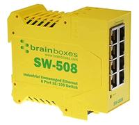 Brainboxes SW-508 - Conmutador industrial Ethernet de 8 puertos, montaje en riel DIN
