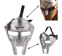 Brainmart Máscara facial estilo MF Doom - Gladiador romano Madvillain Viking Armour - Máscara de acero medieval plateada para adultos - 18 g de recreación y disfraz de Halloween, accesorio de cosplay