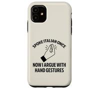 Brainrot italiano habló una vez ahora gestos con la mano divertido Carcasa para iPhone 11