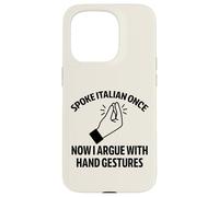 Brainrot italiano habló una vez ahora gestos con la mano divertido Carcasa para iPhone 15 Pro