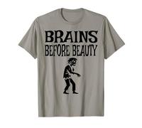 Brains Before Beauty Costume Halloween Camiseta