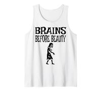 Brains Before Beauty Costume Halloween Zombie Camiseta sin Mangas