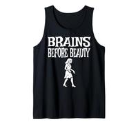 Brains Before Beauty Costume Halloween Zombie Camiseta sin Mangas