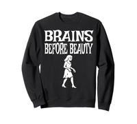 Brains Before Beauty Costume Halloween Zombie Sudadera