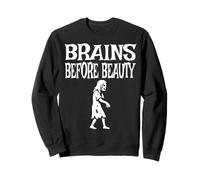 Brains Before Beauty Costume Halloween Zombie Sudadera