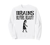 Brains Before Beauty Costume Halloween Zombie Sudadera