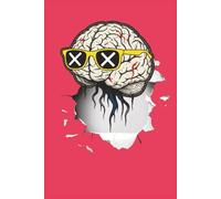 Brainstorm Journal: Cool Graffiti Brain & Sunglasses Notebook | 6x9 Inch, 110 Lined Pages: College Ruled Diary for Creative Writing, School Notes, and Big Ideas | Edgy Red Grunge Cover