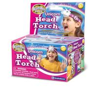 Brainstorm Toys Linterna de Cabeza de Unicornio con Sonido, Dos ángulos Ajustables para Aventura al Aire Libre y Lectura a la Hora de Dormir, Divertida Linterna de Unicornio para niños