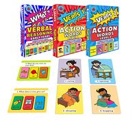 Brainy Bug Resources Tarjetas didácticas de 30 respuestas "¿Qué?" Preguntas | 60 palabras de acción | Inglés para niños | Recursos preescolares | Niños con necesidades especiales