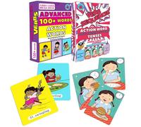 Brainy Bug Resources Tarjetas didácticas habilitadas para audio | Palabras de acción avanzadas y secuencias de verbos | Vocabulario verbal y tiempo de verbos pasado, presente, futuro | Aprende inglés