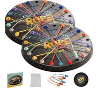 Brainy Knots Rope Untangling Game, Twisted Rope Puzzle Game, String Solution Central Lacing Toys, Strategy Board Game Rope Untangling Challenge Game (2 Pcs)