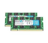 BRAINZAP 4GB (2x2GB) DDR2 800MHz PC2-6400S-666 SO-DIMM CL6 2Rx8 1.8V Unbuffered Non-ECC Memoria RAM para portátil Laptop Módulo de Memoria Memory