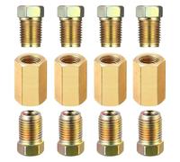 Brake Line Fitting Kit - Brass Thread Adapter Union Set, Brake Line Connector Assortment Kit | 3/16 Inch Tube Nuts Fittings, Automotive Hydraulic Brakes Repair Hardware, Universal Car