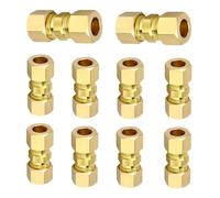 Brake Pipe Fittings, Brass Pipeline Connectors Set, 7.09x3.94x0.79 inch 10pcs Vehicle Maintenance, Compression Fittings for Automotive Line Repair, Mechanic Garage, Sedan Workshop