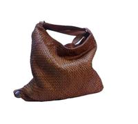 Brakumi Bolso de cuero genuino para mujer, bolso de compras, mochila, al hombro, suave, grande, transformable, bolso de día, vintage, vintage, para el trabajo, PC, negro, outlet, large