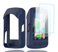 Braleto Funda +2 Piezas Protector de Pantalla Compatible con Wahoo Elemnt Roam,Protector de Pantalla de Vidrio de Dureza 9H Accesorios para Ordenadores de Bicicleta GPS (midnight blue)