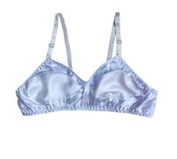 Bralette 100% Sin Costuras Con Tacto De Seda For Mujer Copas Pequeñas Sujetadores Ligeros De Lujo Inalámbricos De Apoyo Sedosos For El Día A Día(Blue,XL)