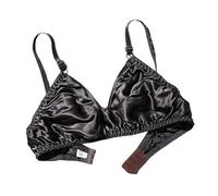 Bralette 100% Sin Costuras Con Tacto De Seda For Mujer Copas Pequeñas Sujetadores Ligeros De Lujo Inalámbricos De Apoyo Sedosos For El Día A Día(Coffee,XL)