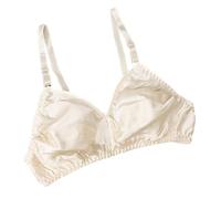 Bralette 100% Sin Costuras Con Tacto De Seda For Mujer Copas Pequeñas Sujetadores Ligeros De Lujo Inalámbricos De Apoyo Sedosos For El Día A Día(Nude,S)