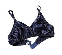 Bralette 100% Sin Costuras Con Tacto De Seda For Mujer Copas Pequeñas Sujetadores Ligeros De Lujo Inalámbricos De Apoyo Sedosos For El Día A Día(Navy,L)