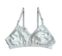 Bralette 100% Sin Costuras Con Tacto De Seda For Mujer Copas Pequeñas Sujetadores Ligeros De Lujo Inalámbricos De Apoyo Sedosos For El Día A Día(White,XL)