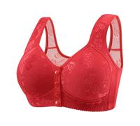 Bralette básico sin costuras frontal sin costuras para mujer, talla grande, bralette para mujer, ropa quirúrgica 2025 Y2K, F-076 Rojo, XXL