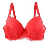 Bralette Mujer Sin Aros - Sujetador de Encaje para Mujer Push Up Sin Seamless Acolchado Bustier Con Cuello de Pico Profundo Minimizador Inalámbrico Sujetador Skiny Bra Transpirable Ropa Interior