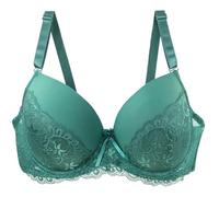 Bralette Mujer Sin Aros - Sujetador de Encaje para Mujer Push Up Sin Seamless Acolchado Bustier Con Cuello de Pico Profundo Minimizador Inalámbrico Sujetador Skiny Bra Transpirable Ropa Interior