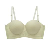 Bralette suave sin tirantes para mujer, diseño de media copa para mayor comodidad, ideal para uso diario, tops y vestidos perfectos, verde, 64