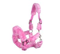 Brama West Cabestro de caballo ártico con suave piel sintética de peluche (rosa, mazorca)
