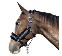 Brama West Cabestro de peluche de zafiro con brillantes azules - ajustable - azul marino - Talla Cob