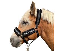 Brama West Cabestro de peluche de zafiro, con piedras brillantes negras, ajustable, color negro, talla completa