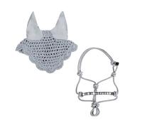Brama West HKM Hobby Horse Set Shiny Star - Cabestro de nudo y capucha - Perfecto para hobby Horsing & Torneos (Gris)