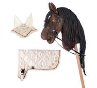 Brama West HKM Hobby Horse Set "Star" - Caballo marrón + manta premium y capucha - Perfecto para hobby Horsing & Torneos