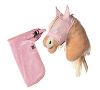 Brama West HKM Hobby Horse Summer Set - Máscara de mosca y manta de mosca - Perfecto para hobby Horsing & Torneos (Rosa)