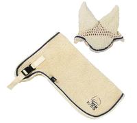 Brama West HKM Hobby Horsing Teddy Love Set para caballos de peluche, acogedoras orejeras y manta de peluche, accesorios para caballos Hobby Horse de alta calidad (beige)