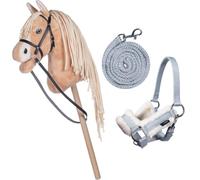 Brama West Hobby Horse HKM Juego de cabestro y cabestro con cabestro y caballo, color gris