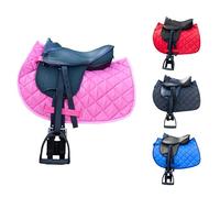 Brama West Juego de sillín infantil Shetty "My Little Pony" | Sillín para Shetty Pony, caballo de madera, caballo de peluche, con manta de sillín, correa, estribos y correas para estribos | bicolor