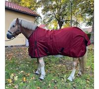 Brama-West - Manta para la lluvia, diseño de caballo Zara, Turnout 1200D, manta de pasto para exteriores, resistente al agua y al viento (rojo, 135)