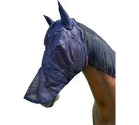 Brama-West - Máscara antimoscas para caballo, con orejas y protección nasal, color azul oscuro, talla mazorca
