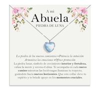 Bramart Collar Abuela Piedra de Luna Regalos para ella en Plata de Ley 925 Idea Regalo para Navidad Cumpleaños Collares para abuelas - Caja con DEDICACIÓN incluida (Collar Abuela Piedra de Luna)