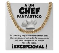 Bramart Collar Cubano Hombre Cocinero idea regalo Cumpleaños - Ideas Regalos para él Navidad Día del Padre Gadget y Set para Chef - Estuche con DEDICATORIA incluido (Collar Chef 1)