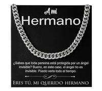 Bramart Collar Cubano para Hermano Te amo mucho - Ideas de Regalo para Él para Navidad Cumpleaños - Set de Regalo con DEDICACIÓN incluido (A mi Hermano)