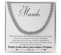 Bramart Collar Cubano para Hombre A Mi Marido Te Quiero - Ideas de Regalo para Él para Navidad Cumpleaños - Set de Regalo con DEDICACIÓN incluido (A mi Marido)