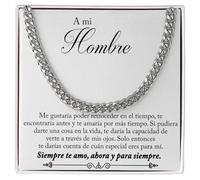 Bramart Collar Cubano para Hombre Te Quiero Ideas de Regalo para Él para Navidad Cumpleaños - Set de Regalo con DEDICACIÓN incluido (A mi Hombre)