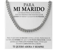 Bramart Collar Cubano para Marido Te Quiero - Ideas de Regalo para Él para Navidad Cumpleaños - Set de Regalo con DEDICACIÓN incluido (Para mi Marido)