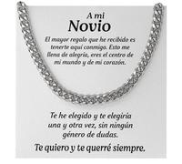 Bramart Collar Cubano para Novio Te Quiero - Ideas de Regalo para Él para Navidad Cumpleaños - Set de Regalo con DEDICACIÓN incluido (A mi Novio)