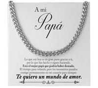 Bramart Collar Cubano para Papá Te Quiero - Ideas de Regalo para Él para Navidad Cumpleaños - Set de Regalo con DEDICACIÓN incluido (A mi Papá)