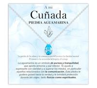 Bramart Collar Cuñada Piedra Aguamarina Regalos para ella Idea de Regalo cuñadas Plata Oro Navidad Cumpleaños Motivacional - Estuche con DEDICATORIA incluida (Collar Cuñada Piedra Aguamarina plata)